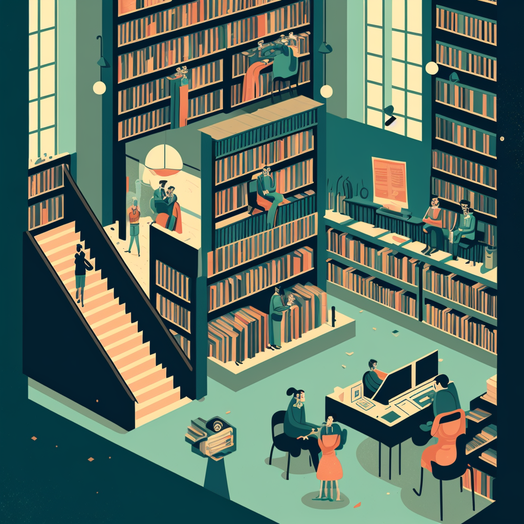 Cartoon Library Midjourney