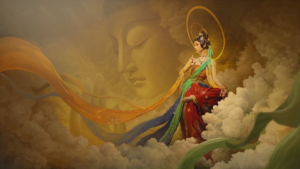  A painting of the Buddha, in the style of Zhang Jingna Midjourney