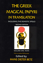 Book cover: The Greek Magical Papyri in Translation ed by Hans Dieter Betz