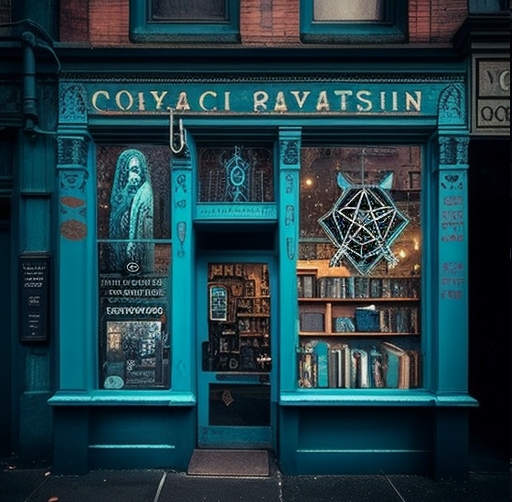 Occult bookshop - midjourney